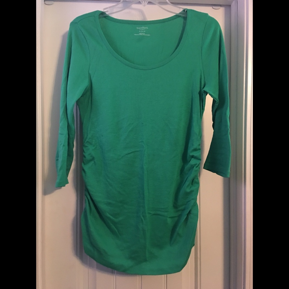 Solid Green Maternity Shirt